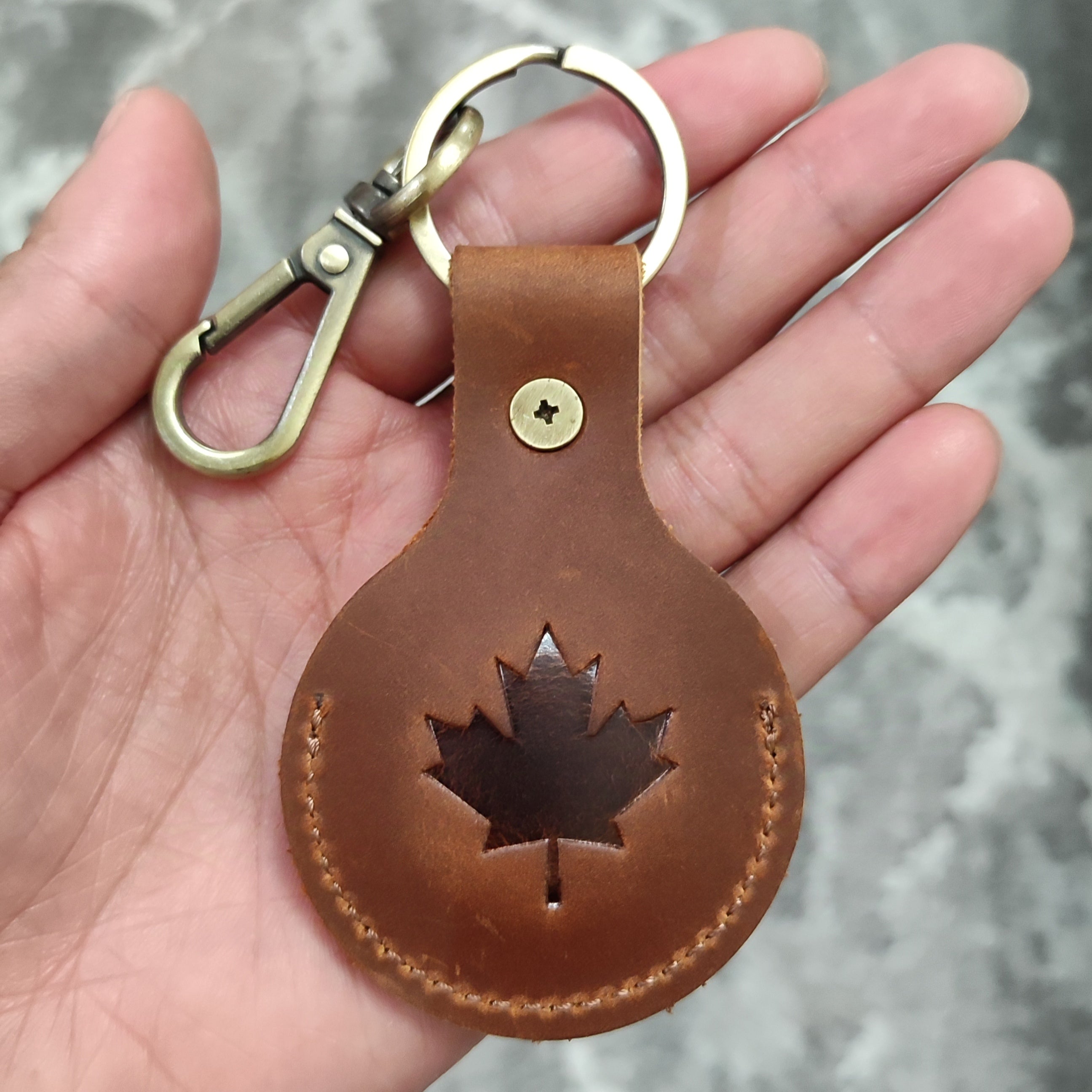 Leather AirTag Keychain